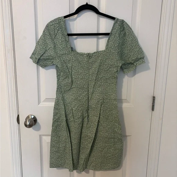 Green Patterned Mini Dress - Picture 5 of 6